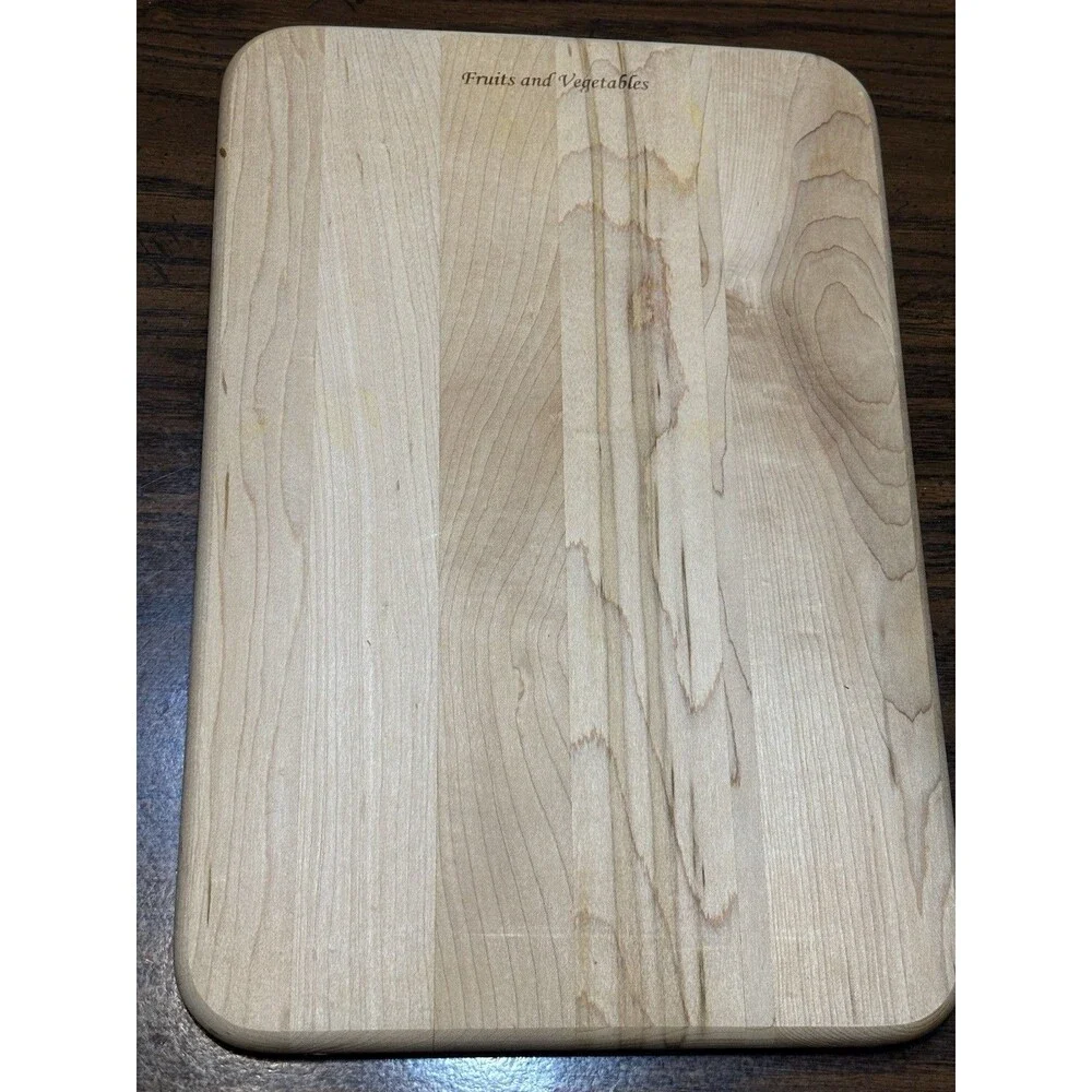 Reversible Wood Cutting Board 15x10 Dual Sided Meat & Poultry/Fruit & Vegetables